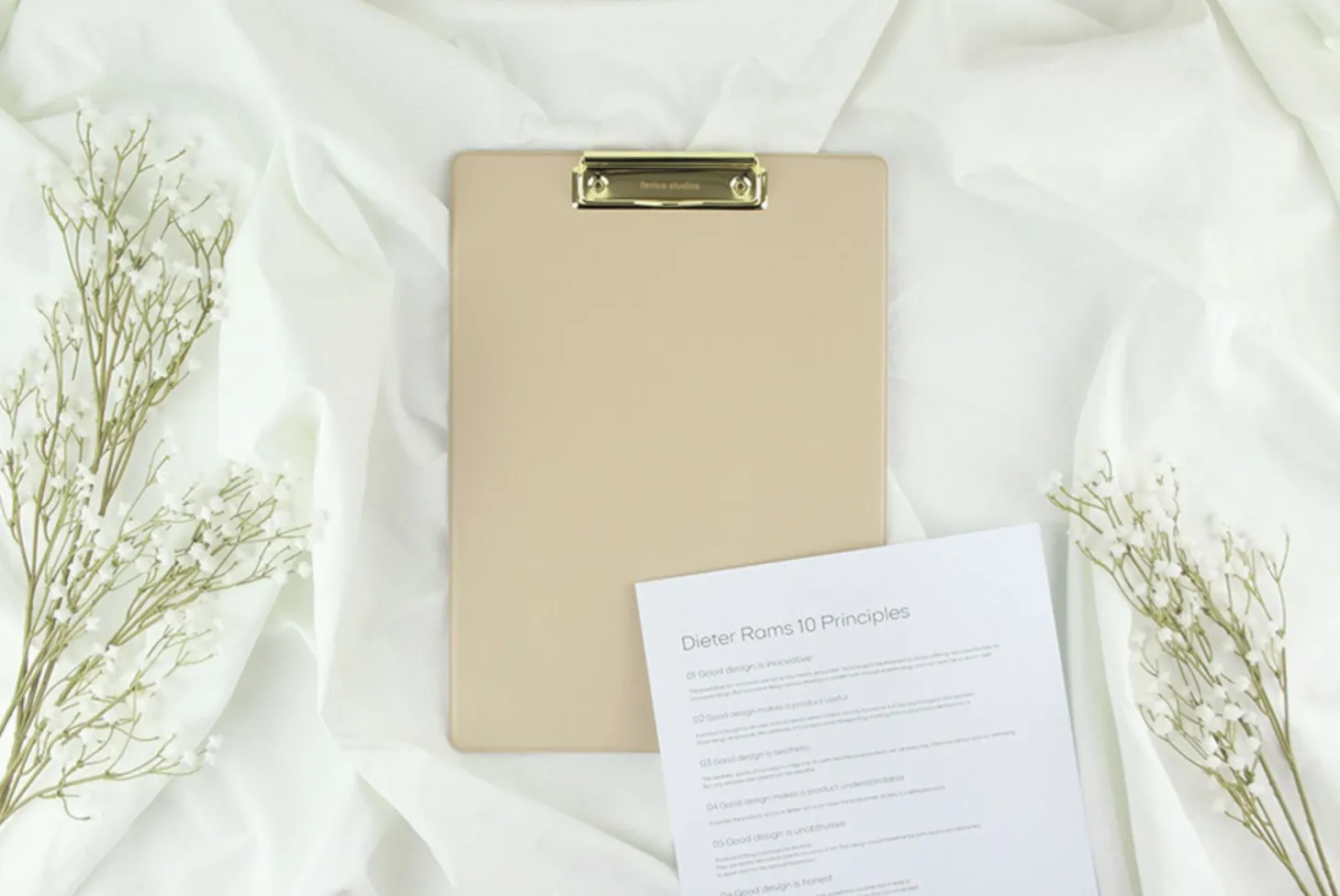 Gold Metal Vegan Leather Clipboard