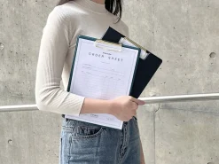 Gold Metal Vegan Leather Clipboard