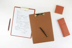 Gold Metal Vegan Leather Clipboard