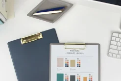 Gold Metal Vegan Leather Clipboard