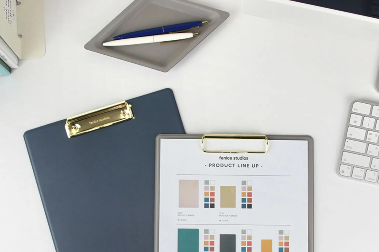 Gold Metal Vegan Leather Clipboard