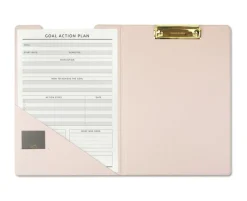 Gold Metal Vegan Leather Folding Clipboard