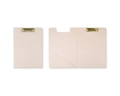 Gold Metal Vegan Leather Folding Clipboard
