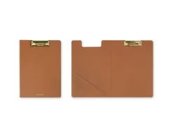 Gold Metal Vegan Leather Folding Clipboard