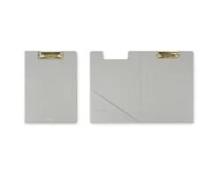 Gold Metal Vegan Leather Folding Clipboard