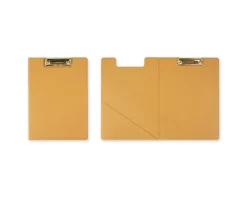 Gold Metal Vegan Leather Folding Clipboard
