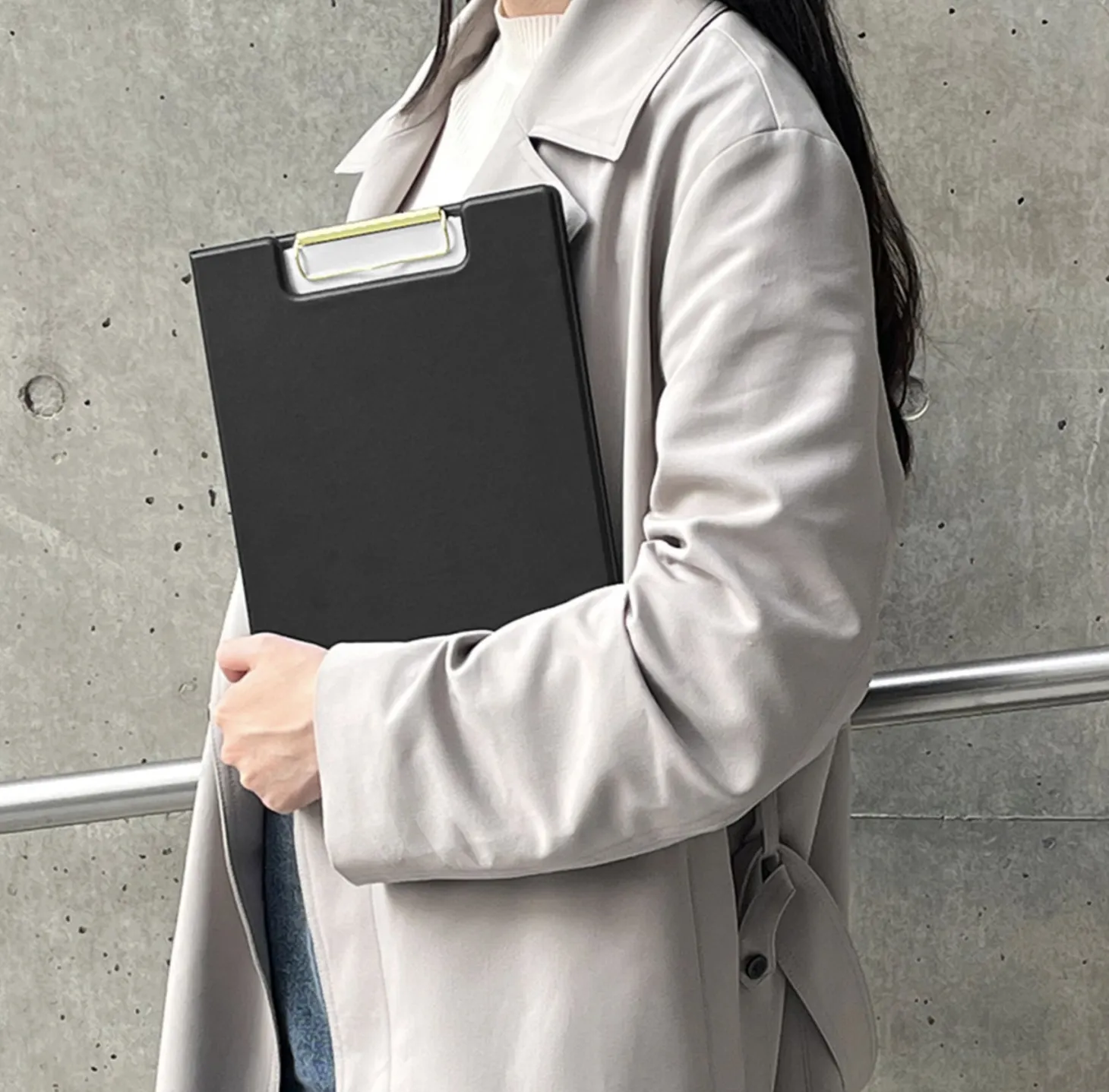 Gold Metal Vegan Leather Folding Clipboard