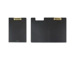 Gold Metal Vegan Leather Folding Clipboard