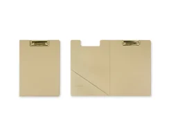 Gold Metal Vegan Leather Folding Clipboard