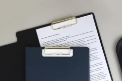 Gold Metal Vegan Leather Folding Clipboard