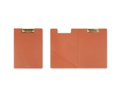 Gold Metal Vegan Leather Folding Clipboard
