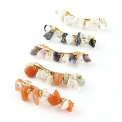 Gold Pebble French Barrette v19