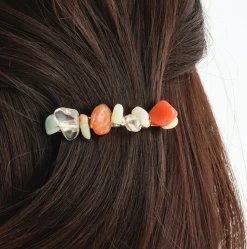 Gold Pebble French Barrette v19