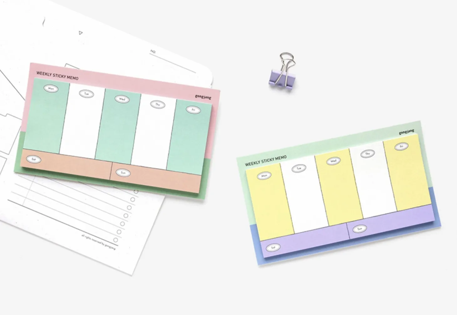 Gonjang Weekly Schedule Sticky Note