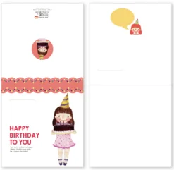 Happy Birthday Cake Bookmark & Card
