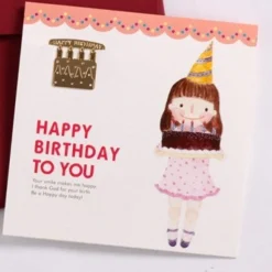 Happy Birthday Cake Bookmark & Card