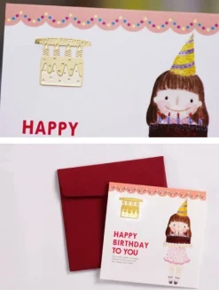 Happy Birthday Cake Bookmark & Card