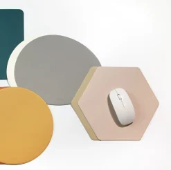 Hexagon Vegan Leather Mouse Pad