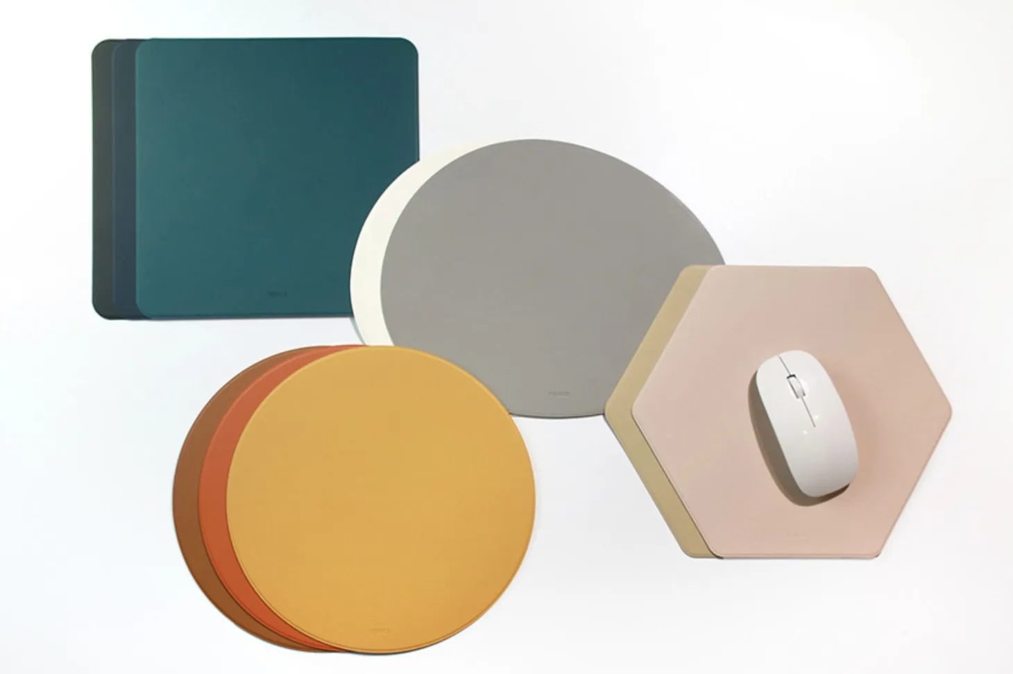 Hexagon Vegan Leather Mouse Pad