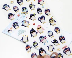 Hipster Penguin Deco Sticker