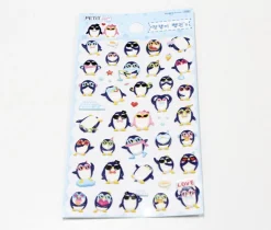 Hipster Penguin Deco Sticker