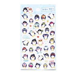 Hipster Penguin Deco Sticker