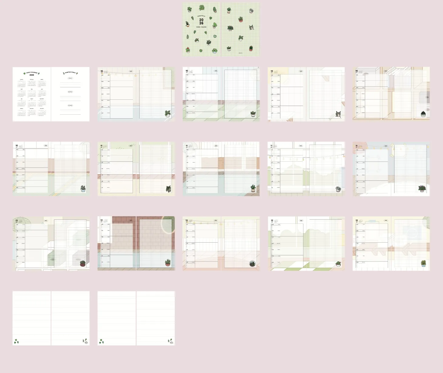 2026 Houseplant Quarterly Weekly Planner