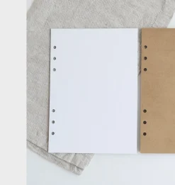 Ivory 6 Ring A5 Plain Note Refill