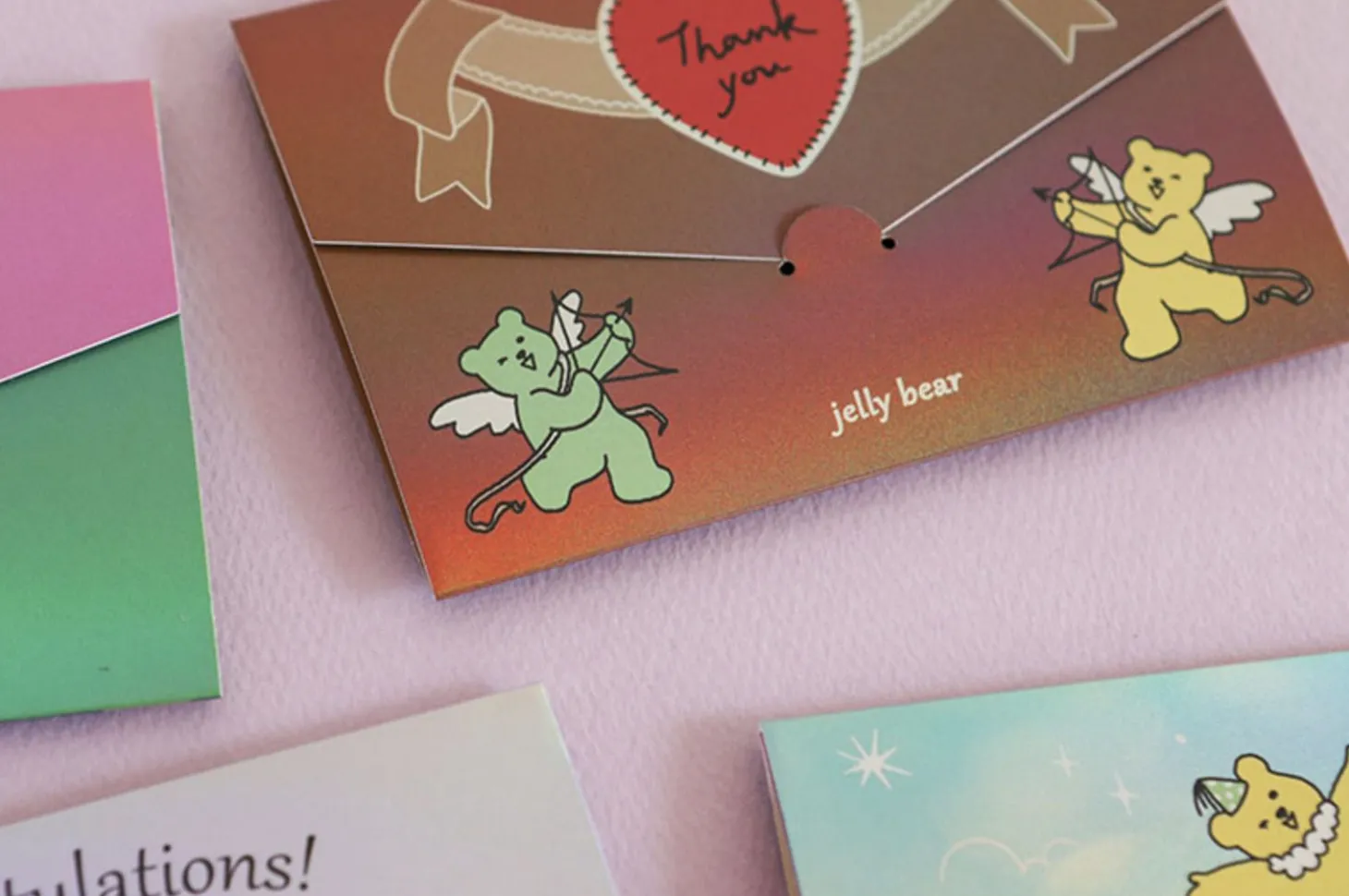 Jelly Bear Hologram Folding Card