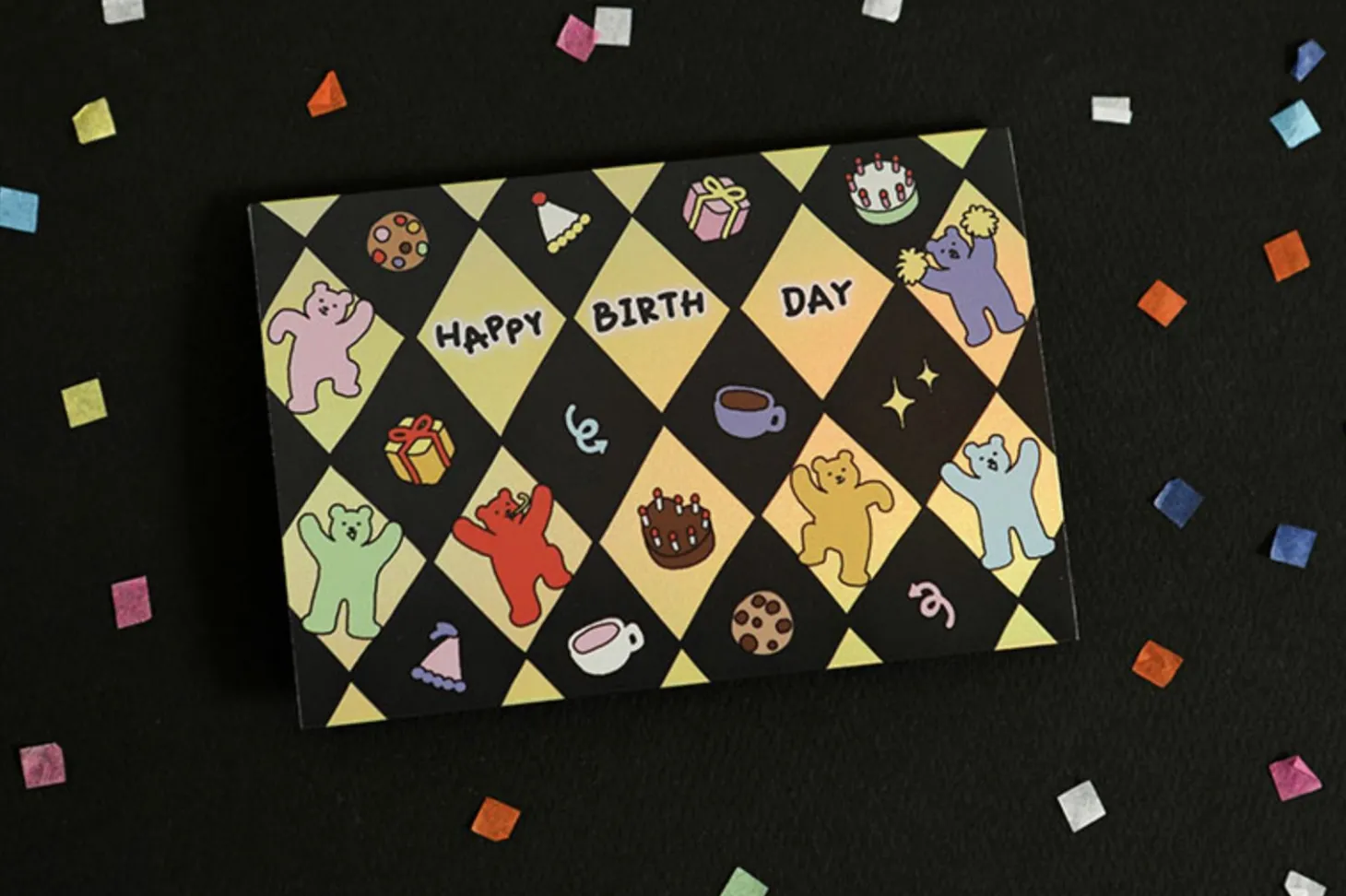 Jelly Bear Hologram Folding Card