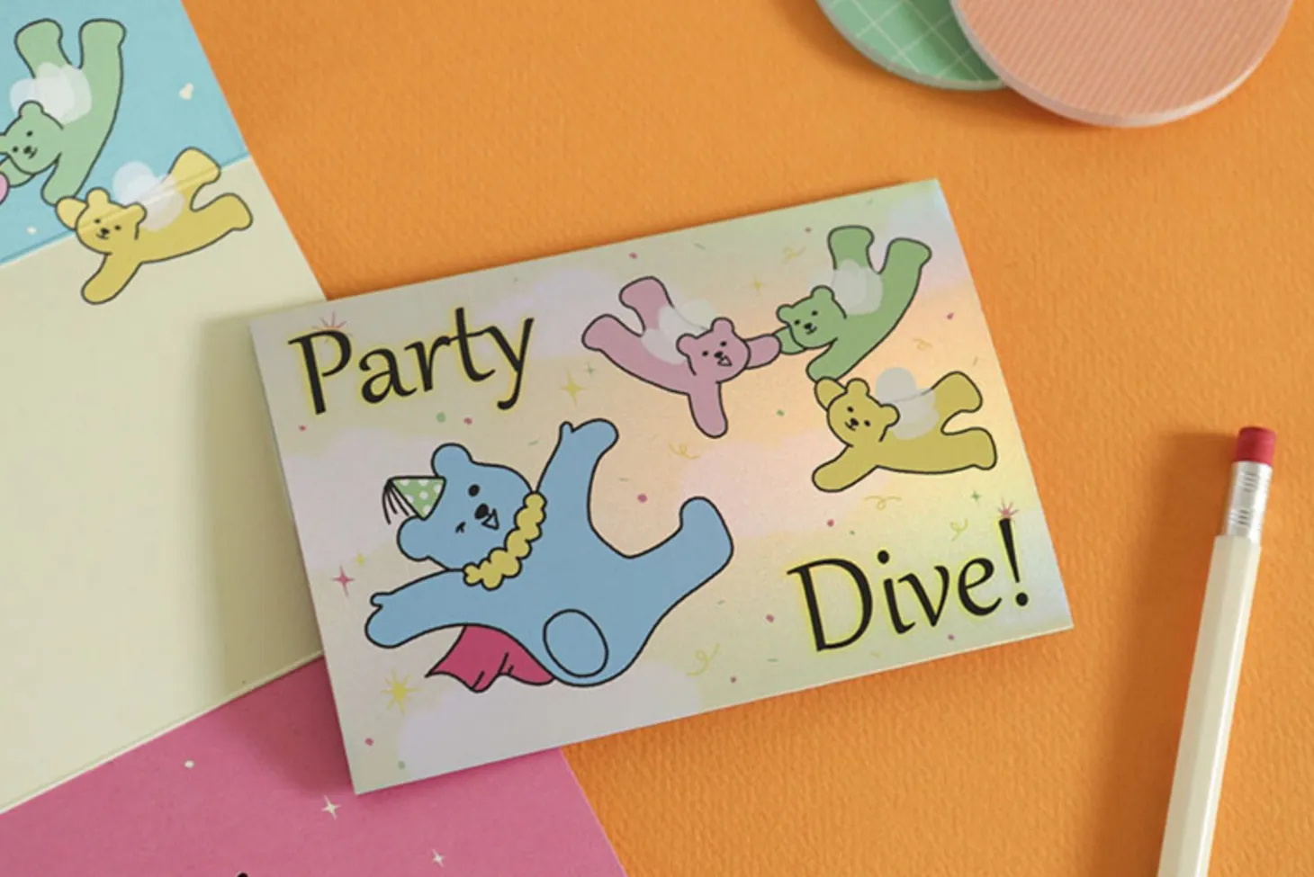 Jelly Bear Hologram Folding Card