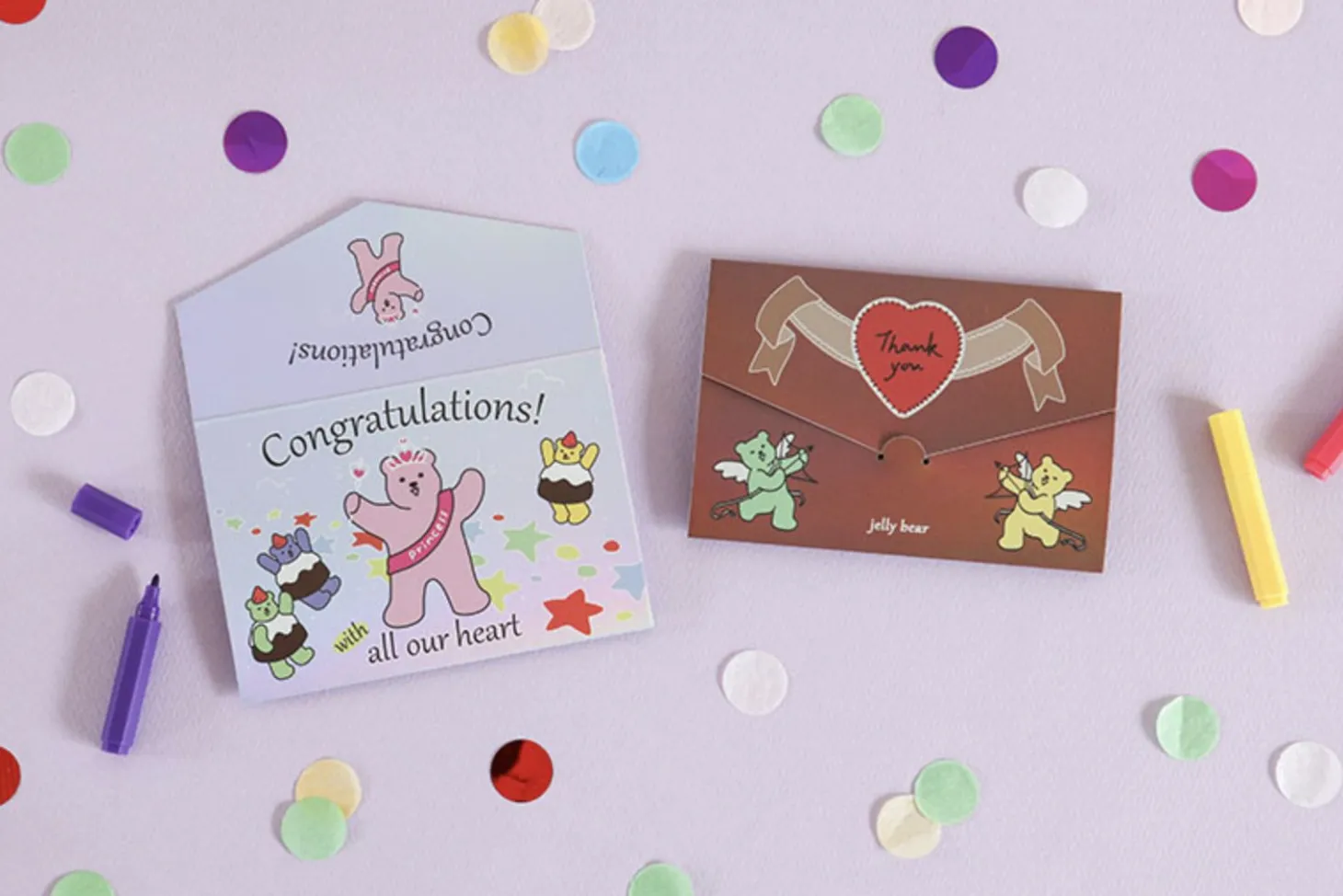 Jelly Bear Hologram Folding Card