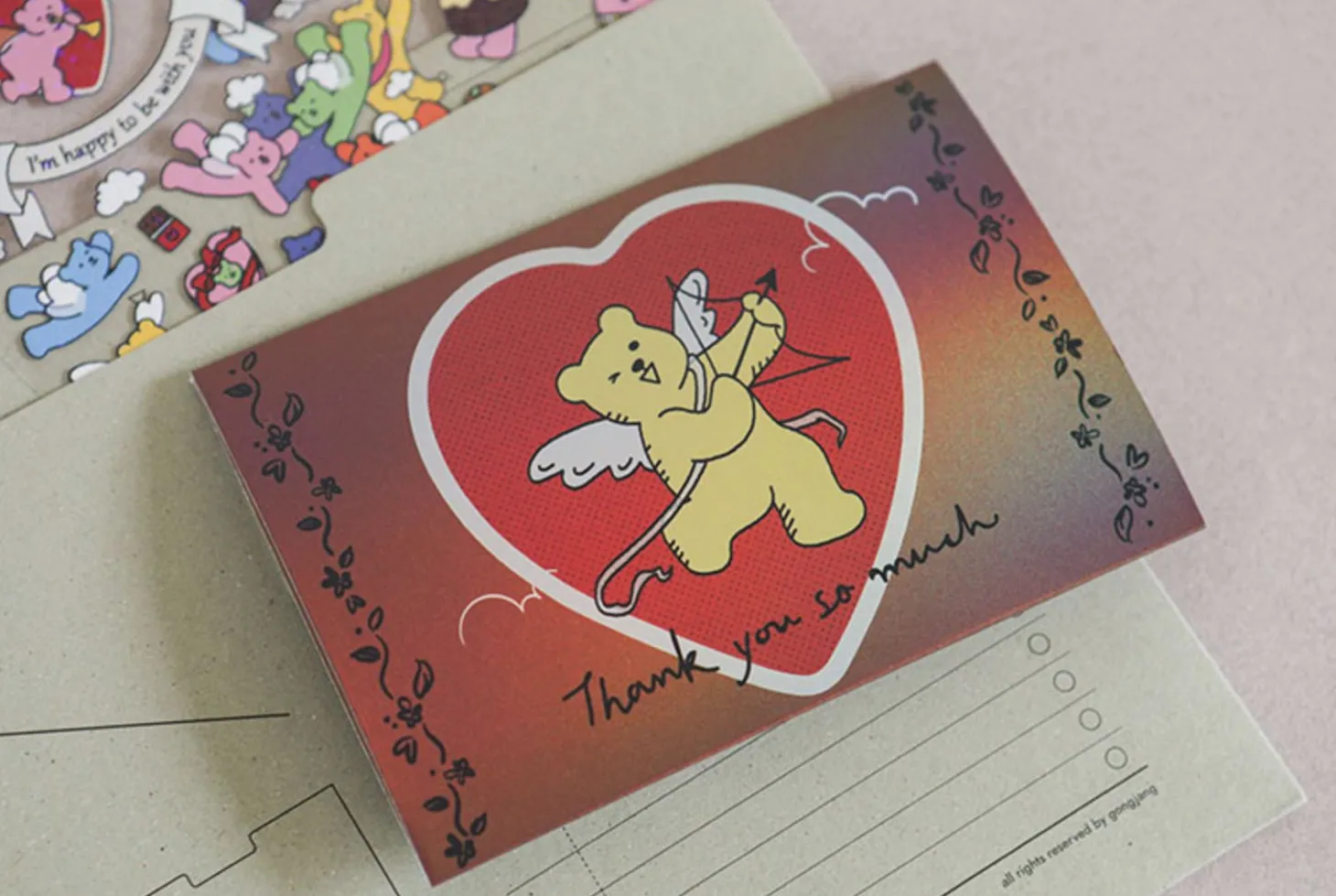Jelly Bear Hologram Folding Card