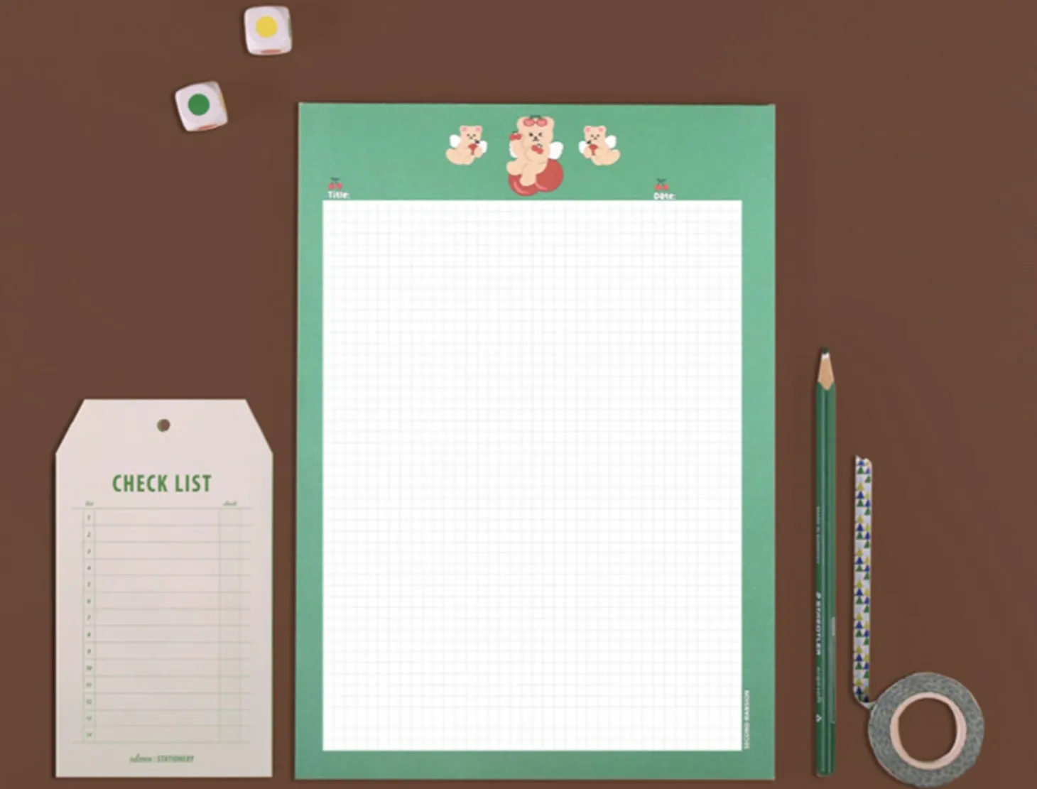 Juicy Bear B5 Grid Notepad