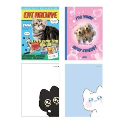 Kawaii Cat & Puppy Lined Notebook