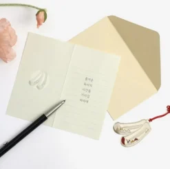 Korean Traditional Gold Bookmark & Card