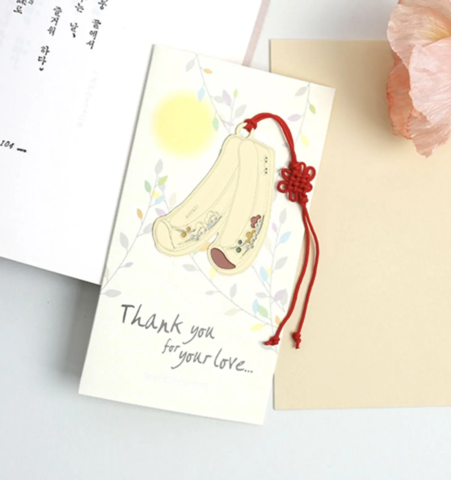 Korean Traditional Gold Bookmark & Card