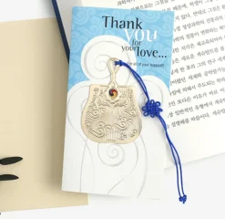 Korean Traditional Gold Bookmark & Card