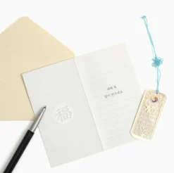 Korean Traditional Gold Bookmark & Card