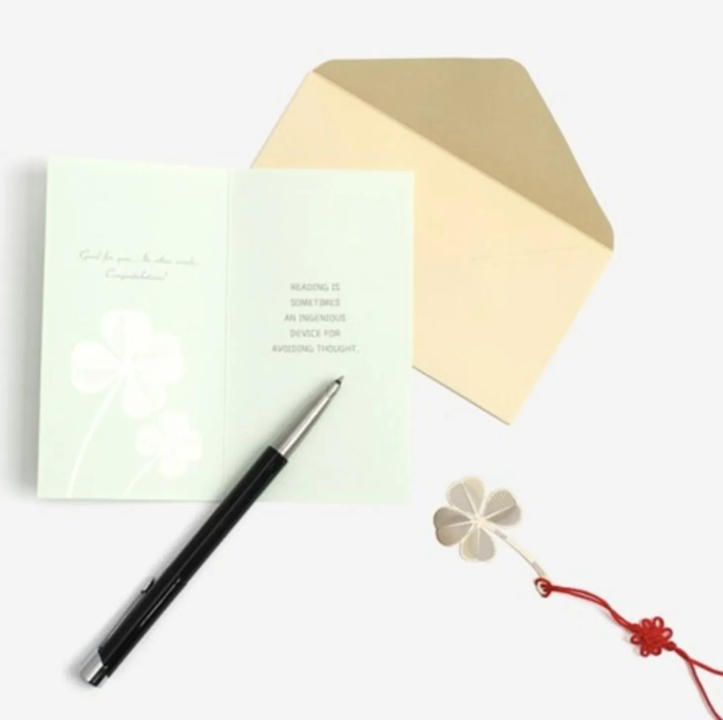 Korean Traditional Gold Bookmark & Card