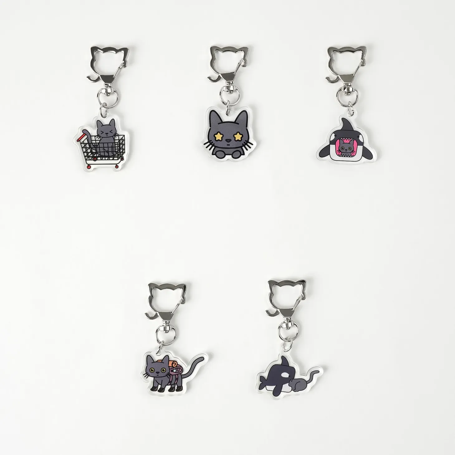 Lana Cat Pose Acrylic Key Ring