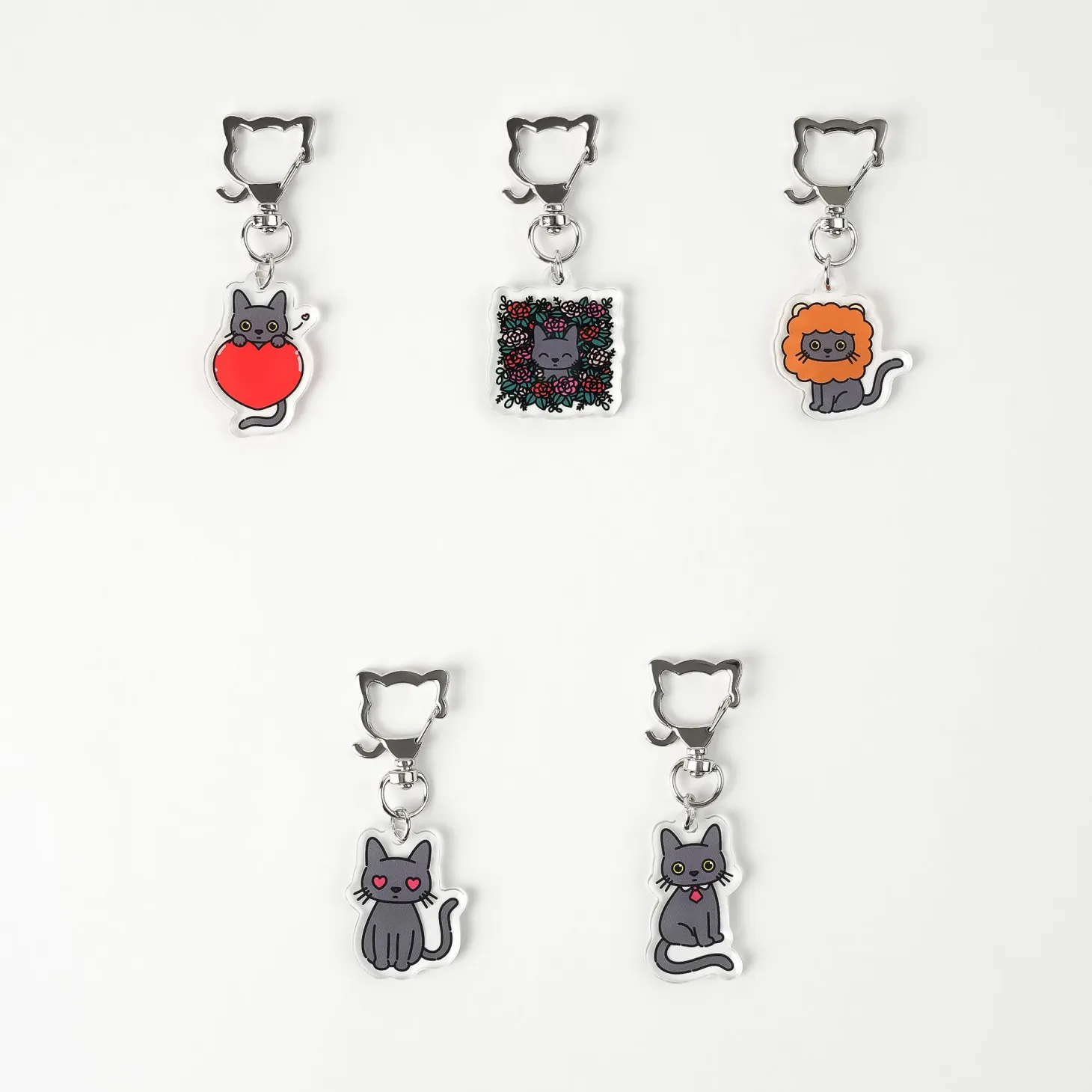 Lana Cat Pose Acrylic Key Ring
