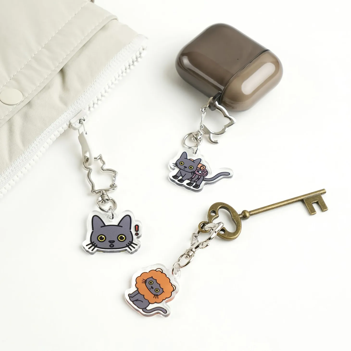 Lana Cat Pose Acrylic Key Ring