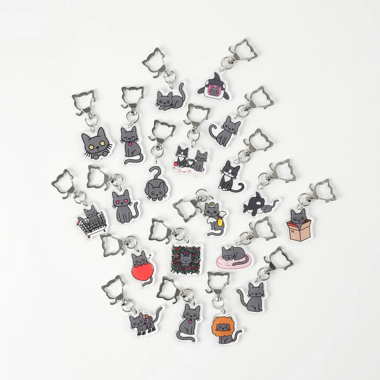 Lana Cat Pose Acrylic Key Ring
