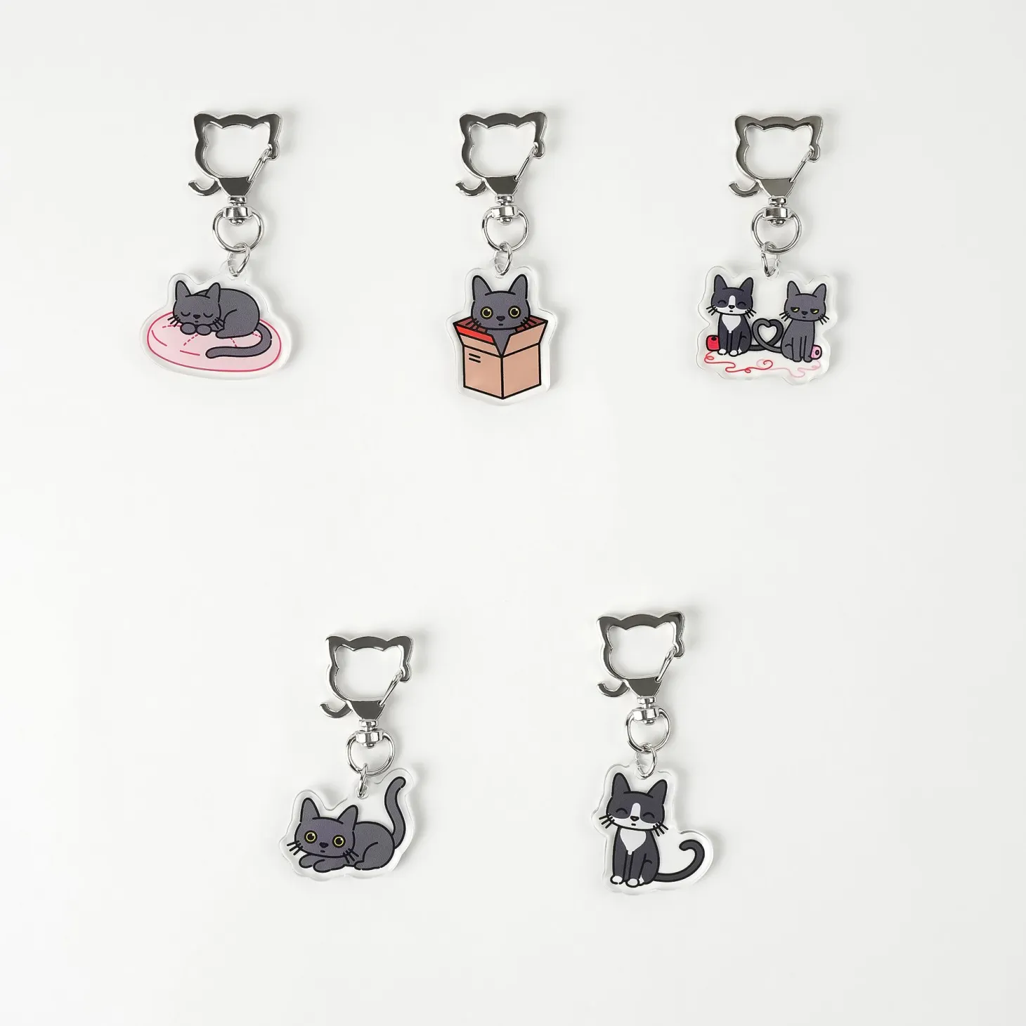 Lana Cat Pose Acrylic Key Ring