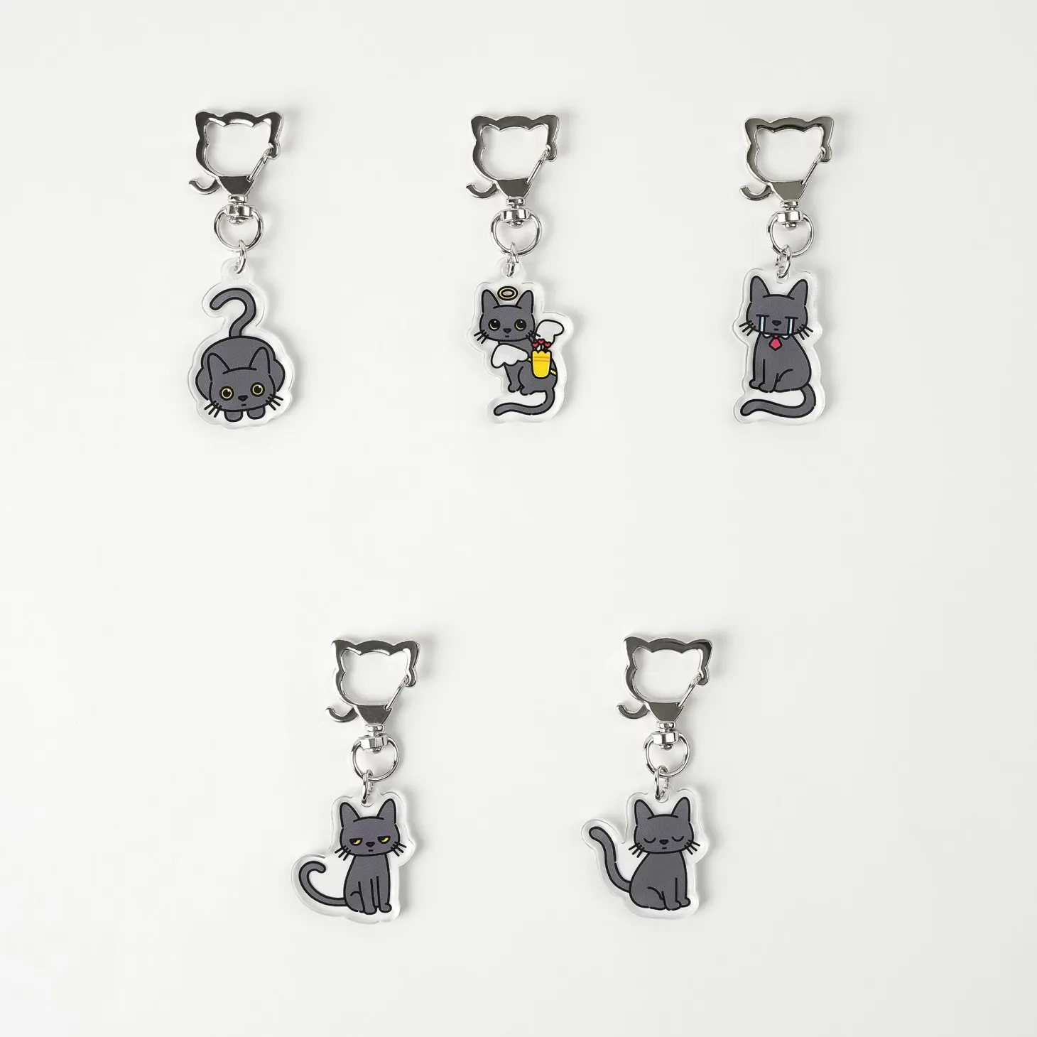 Lana Cat Pose Acrylic Key Ring