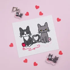 Lana Cat Pose Acrylic Key Ring