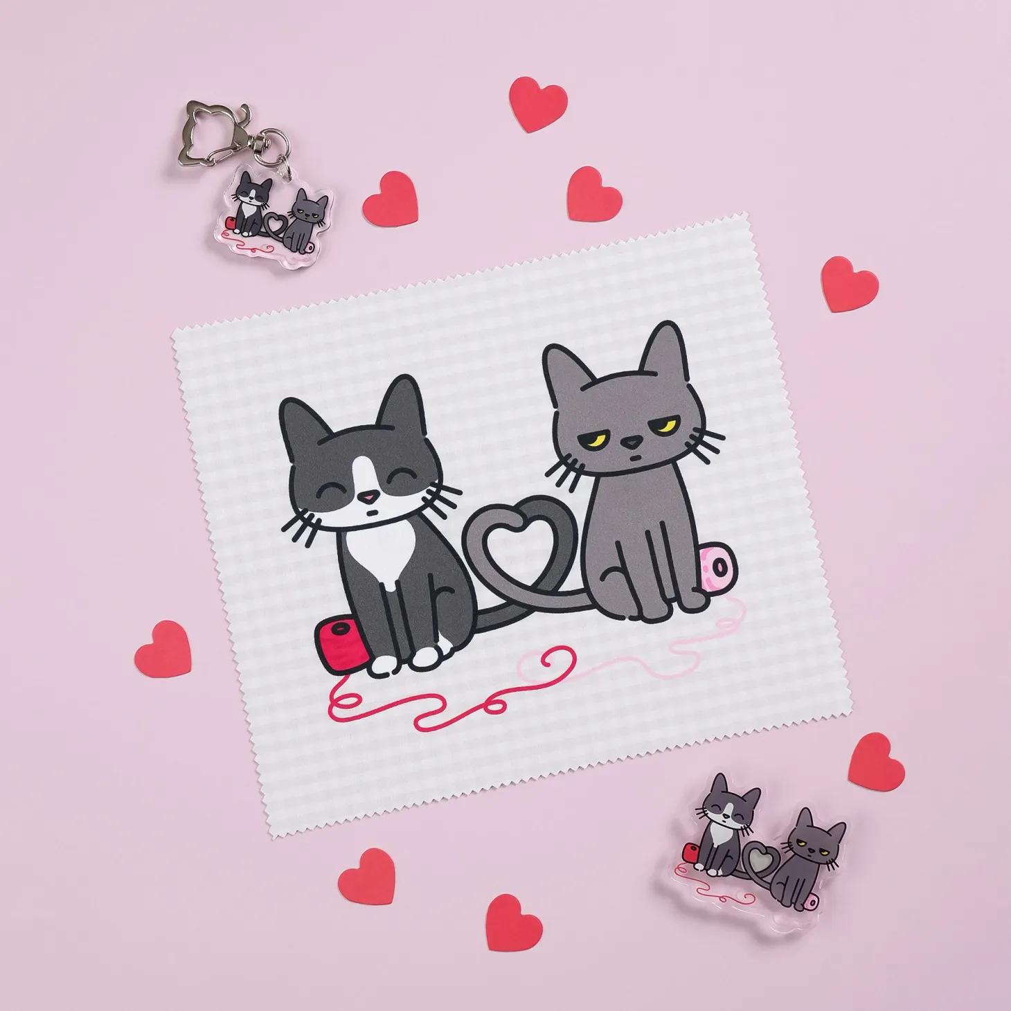 Lana Cat Pose Acrylic Key Ring