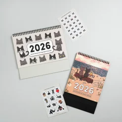 2026 Lana & Tuxedo Cat Large Spiral Calendar