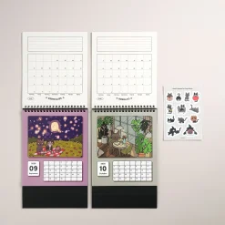 2026 Lana & Tuxedo Cat Large Spiral Calendar